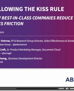 Following the KISS Rule Webinar 260x320 - Following the KISS Rule: How Best-in-Class Companies Reduce Sales Friction