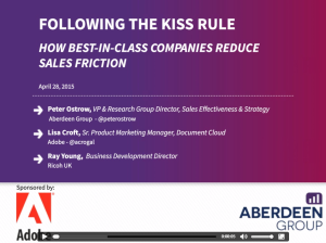 Following the KISS Rule Webinar 300x224 - Following the KISS Rule: How Best-in-Class Companies Reduce Sales Friction