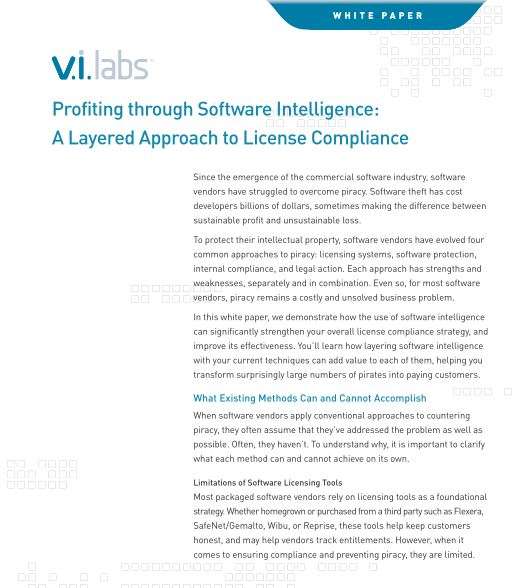 1 - Profiting through Software Intelligence:  A Layered Approach to License Compliance