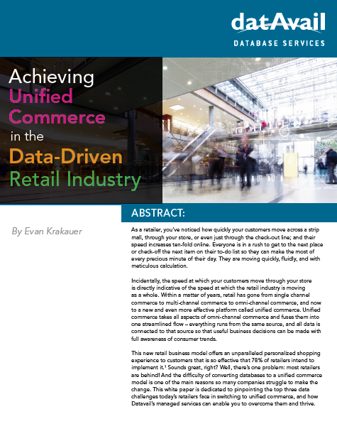 Datavail Retail Cover - Achieving Unified Commerce in the Data-Driven Retail Industry