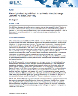481726 IDC Report Nimble Storage Joins the All Flash Array Fray Cover 260x320 - Overcoming Obstacles to All Flash Data Center