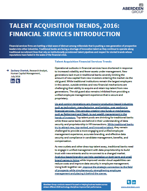 481547 Financial Services Aberdeen Talent Acquisition Trends 2016 Financial Services Introduction cover - Aberdeen Talent Acquisition Trends, 2016: Financial Services Introduction