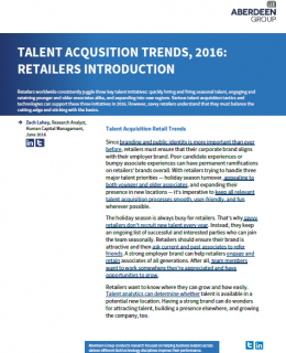 481553 Retail Aberdeen Talent Acquisition Trends 2016 Retailers Introduction cover 260x320 - Aberdeen Talent Acquisition Trends, 2016: Retailers Introduction