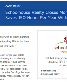 Screen Shot 2016 10 15 at 12.39.54 AM 260x320 - Schoolhouse Realty Closes More Deals Faster, Saves 150 Hours Per Year With DocuSign