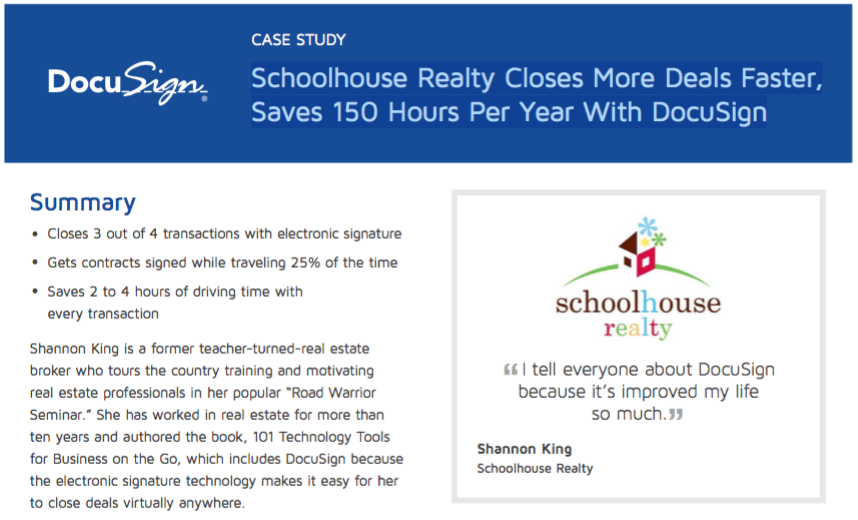Screen Shot 2016 10 15 at 12.39.54 AM - Schoolhouse Realty Closes More Deals Faster, Saves 150 Hours Per Year With DocuSign