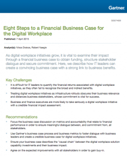 Eight Steps to a Financial Business Case for the Digital Workplace