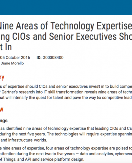 The Nine Areas of Technology Expertise That Leading CIOs and Senior Executives Should Invest In