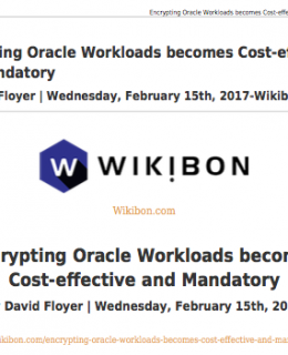 Wikibon Report: Encrypting Oracle Workloads becomes Cost-effective and Mandatory