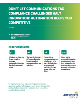 Don’t Let Communications Tax Compliance Challenges Halt Innovation: Automation Keeps You Competitive