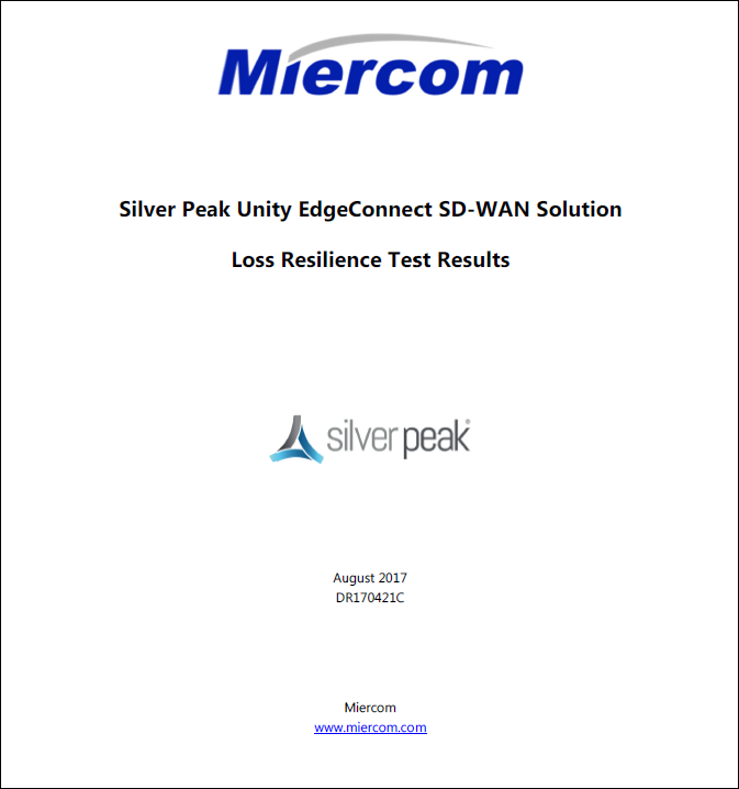 Miercom cover - Miercom Subjects EdgeConnect SD-WAN Solution  to Network Torture Test