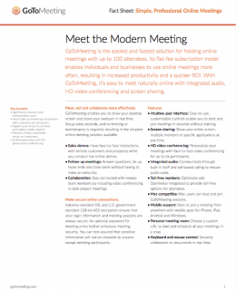 Fact Sheet: Simple, Professional Online Meetings