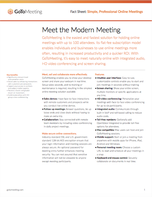 Fact Sheet: Simple, Professional Online Meetings