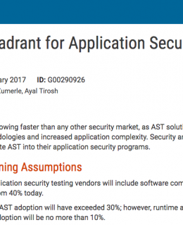 2017 Gartner Magic Quadrant for Application Security Testing