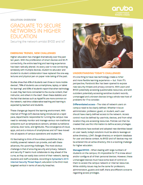 Graduate to Secure 1 - Securing the network amidst BYOD and IoT