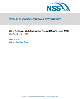 NSS Labs Web Application Firewall Test Report