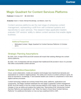 513121 Gartner Magic Quadrant for Content Services Platforms cover 260x320 - Gartner names Box a Visionary in Content Services Platforms