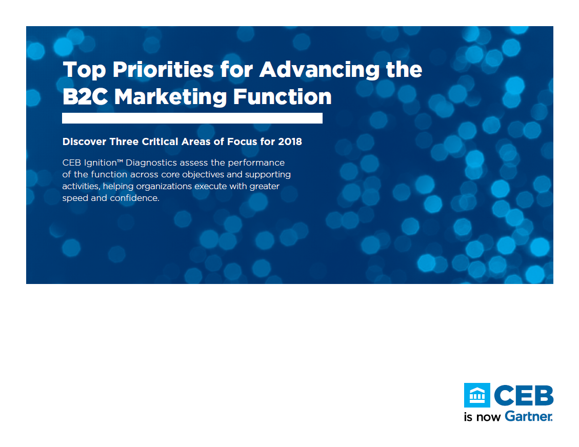 B2C cover - Top Priorities for Advancing the B2C Marketing Function