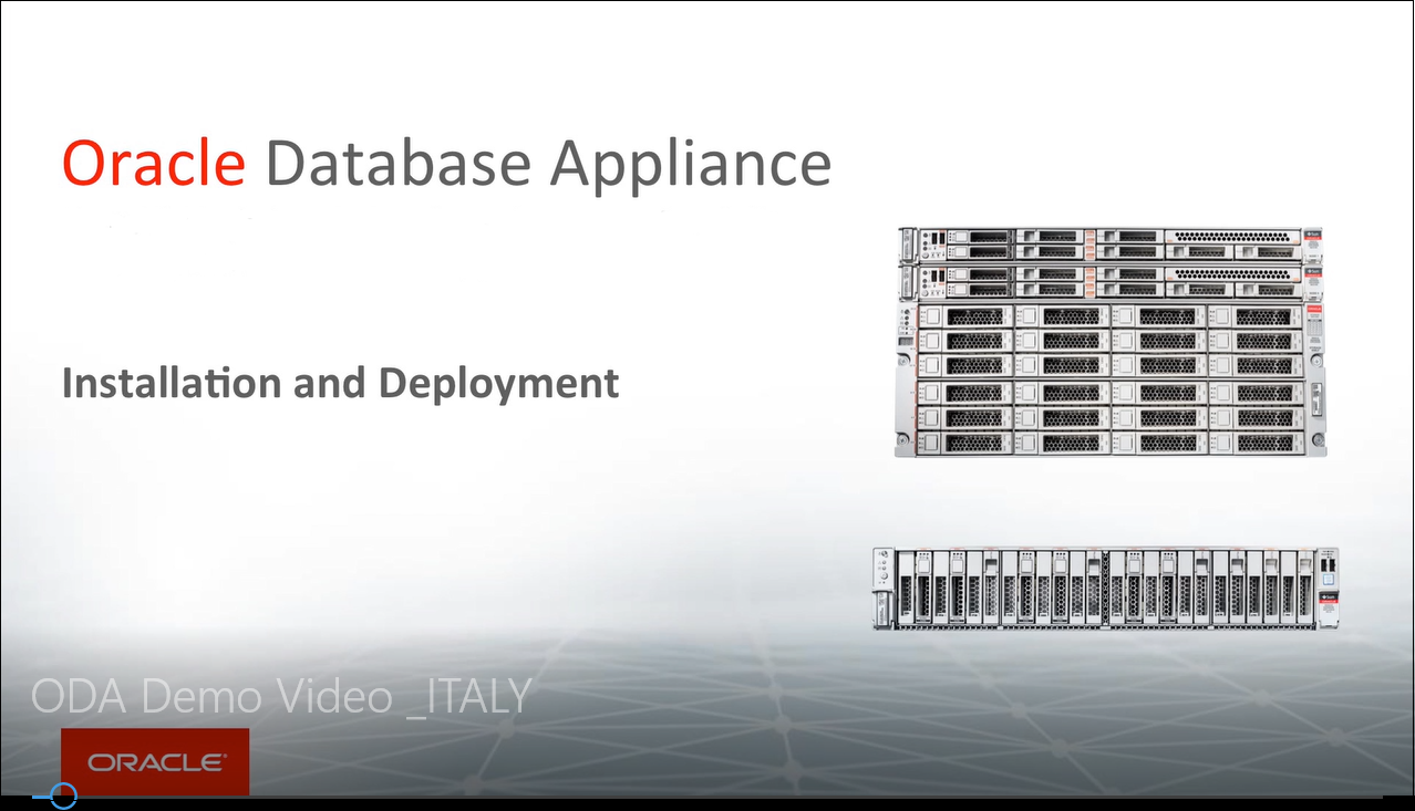 ODA Demo Video  ITALY cover - Installazione Semplice e Veloce di Oracle Database Appliance