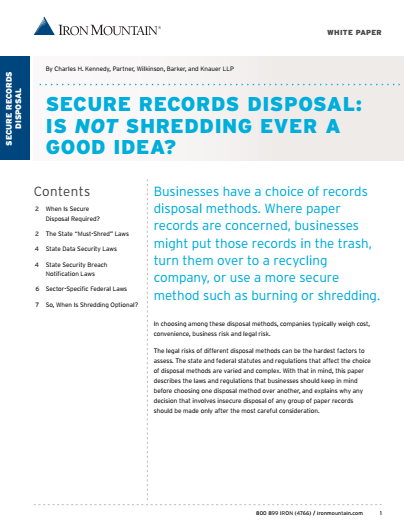 3 7 - Secure Records Disposal: Is Not Shredding Ever A Good Idea?