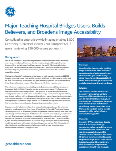 2 2 - Major Teaching Hospital Bridges Users, Builds Believers, and Broadens Images Accessibility