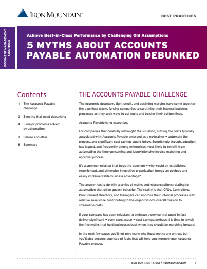 3 - 5 Myths About Accounts Payable Debunked