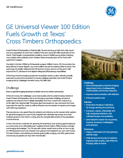 4 1 - Centricity™  Universal Viewer 100 edition Fuels Growth at Texas' Cross Timbers Orthopaedics