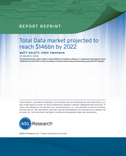 451 RESEARCH: TOTAL DATA MARKET PROJECTED TO REACH $146BN BY 2022