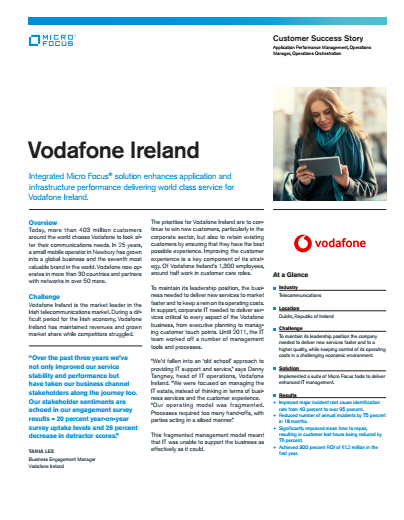 1 13 - Vodafone Ireland enhances application and infrastructure performance to deliver world class service