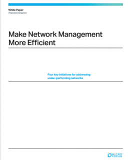 MAKE NETWORK MANAGEMENT MORE EFFICIENT: 4 KEY INITIATIVES FOR ADDRESSING UNDER-PERFORMING NETWORKS
