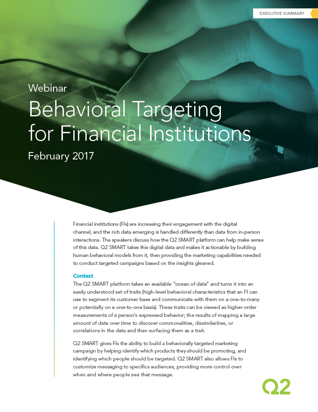behavioral targeting exec summary cover - Behavioral Targeting for Financial Institutions