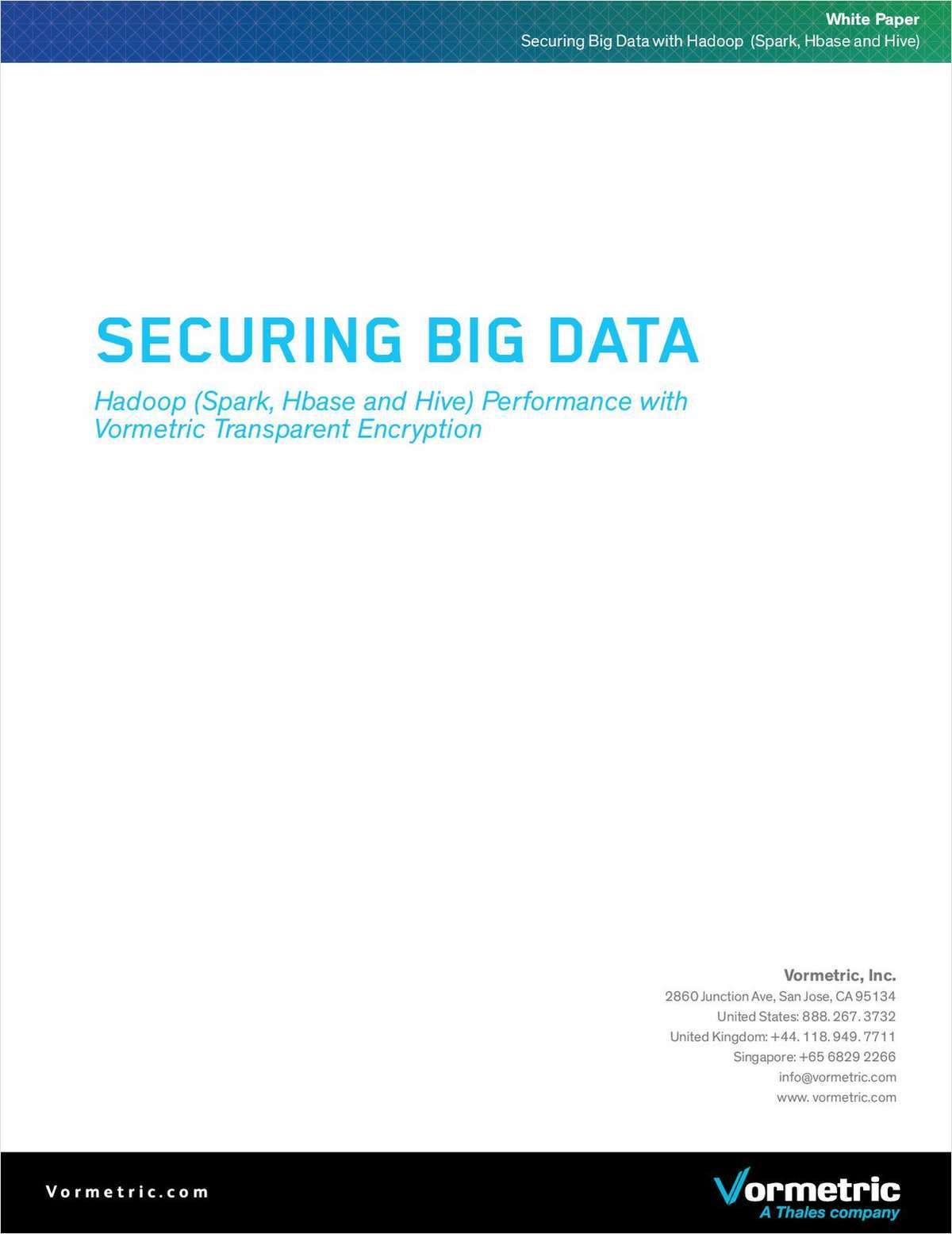 Securing Big Data: Hadoop Performance with Vormetric Transparent Encryption