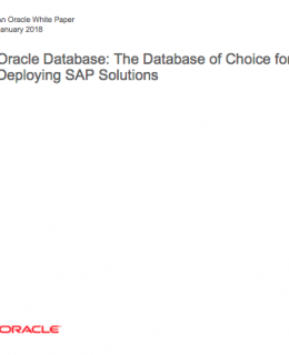 Oracle-The Database of Choice for Deploying SAP Solutions