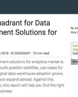 Magic Quadrant for Data Management Solutions for Analytics