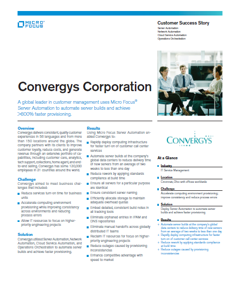 DCA convergys corporation ss cover - Convergys Corporation