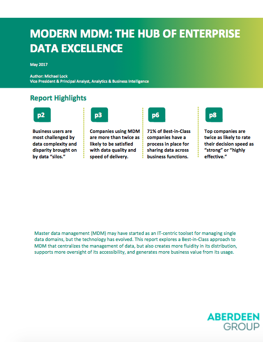 Modern MDM The hub of enterprise data excellence cover - Modern MDM: The hub of enterprise data excellence