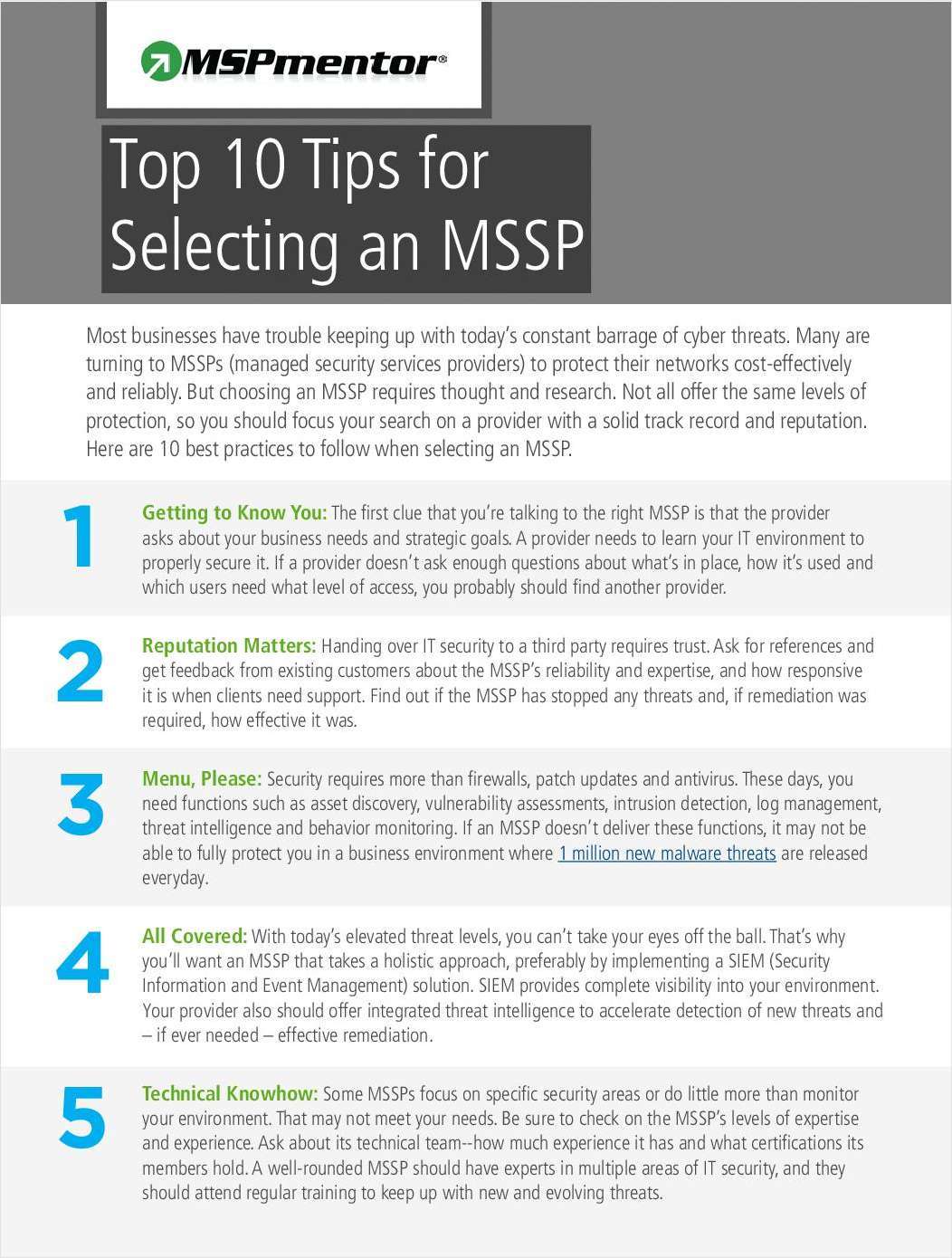 10 Tips for Selecting a Managed Security Service Provider (MSSP)