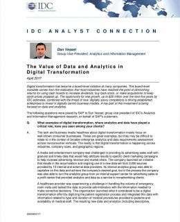 The Value of Data and Analytics in Digital Transformation