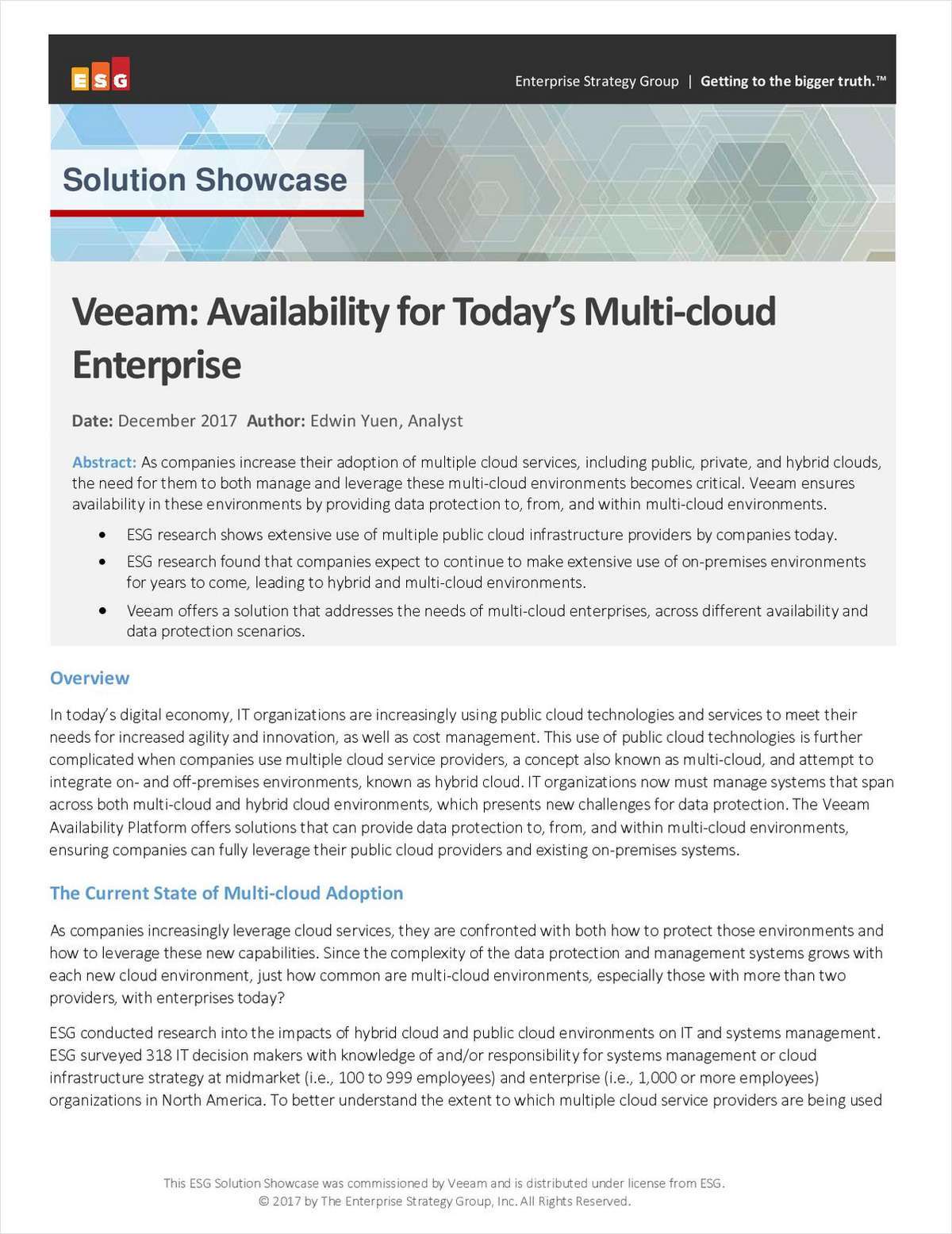 Veeam: Availability for Today's Multi-cloud Enterprise