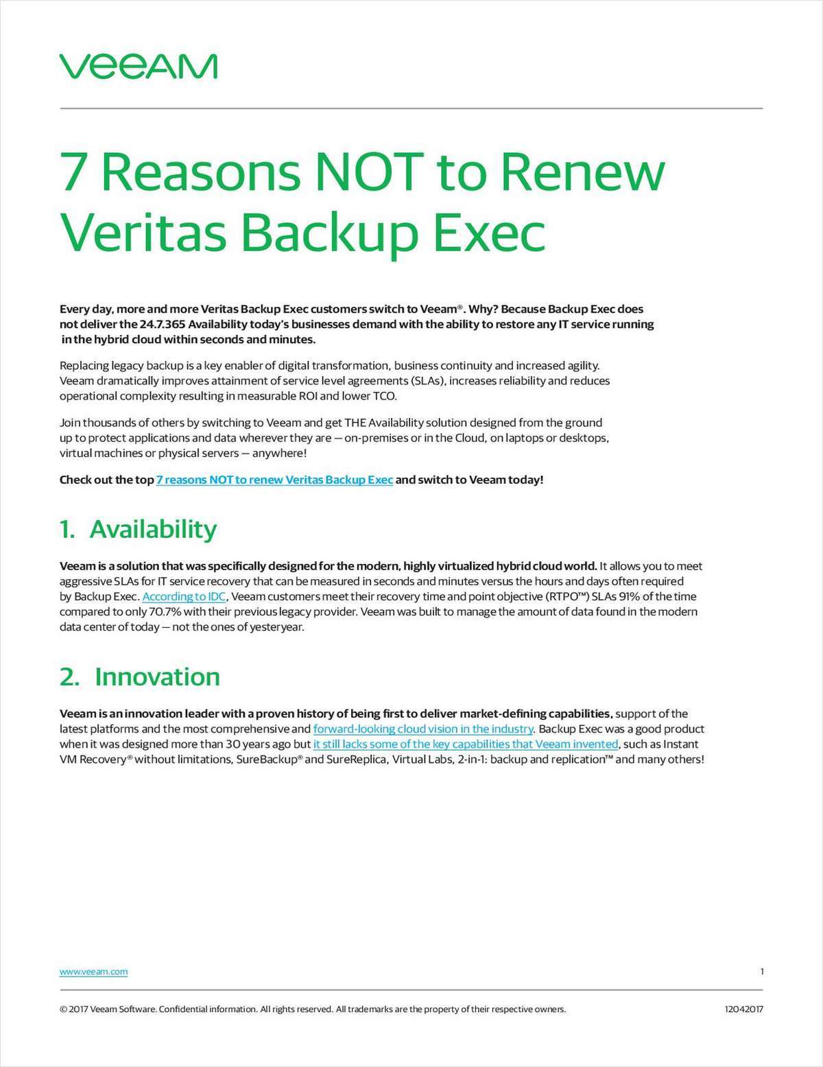 7 Reasons NOT to Renew Veritas Backup Exec