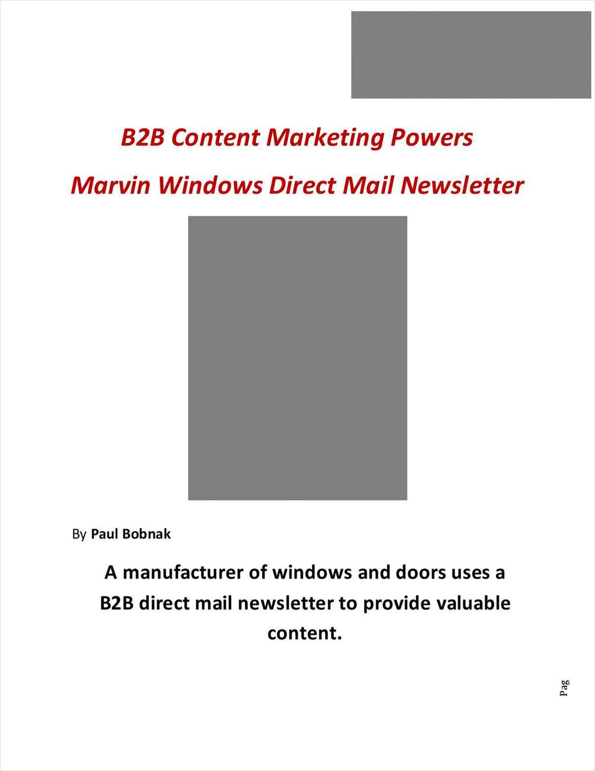 Marvin Windows Provides Content to Professionals With Direct Mail