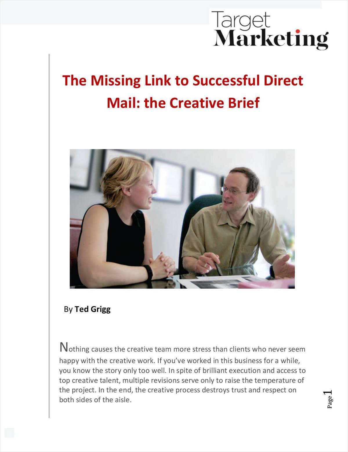 The Missing Link to Successful Direct Mail: The Creative Brief