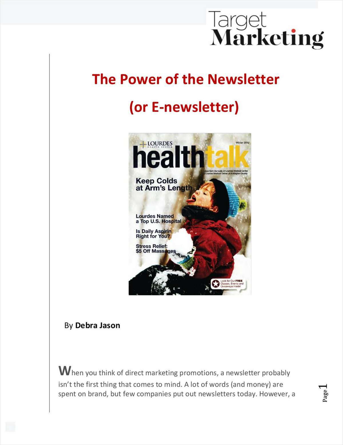 The Power of the Newsletter (or E-newsletter)
