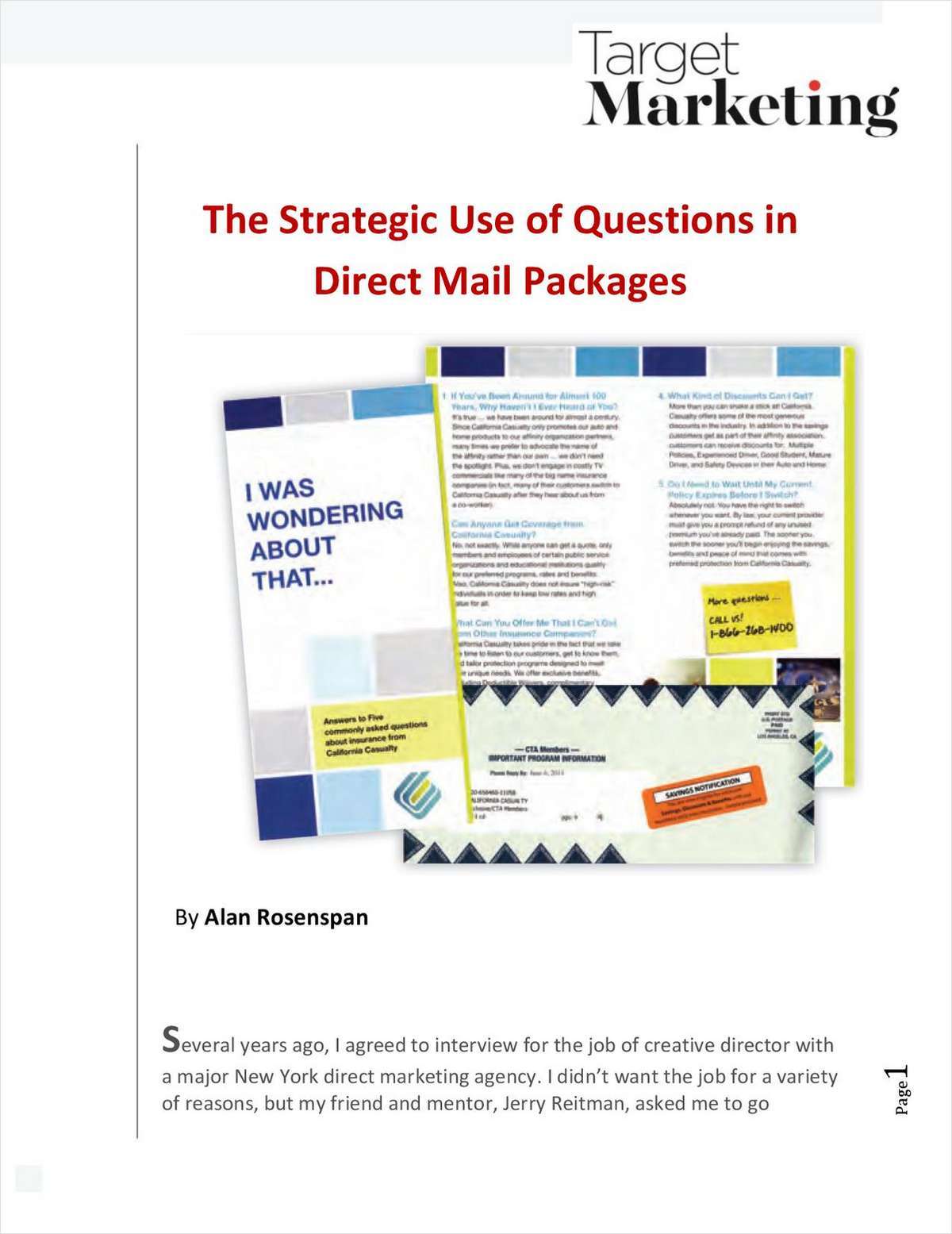 The Strategic Use of Questions in Direct Mail Packages