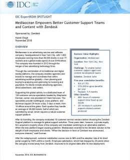 IDC ExpertROI Spotlight: Mediaocean Empowers Better Customer Support Teams and Content with Zendesk