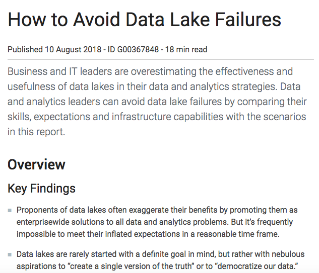 Screen Shot 2019 02 05 at 6.09.28 PM - Gartner Report: How to Avoid Data Lake Failures