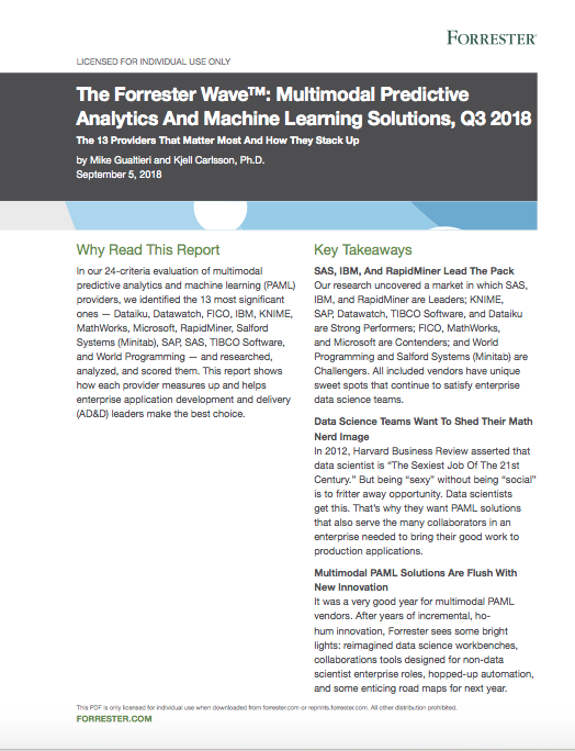 Screen Shot 2019 02 05 at 7.57.19 PM - Forrester Wave Report: Multimodal Predictive Analytics and Machine Learning Solutions