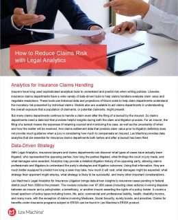 How to Reduce Claims Risk with Legal Analytics