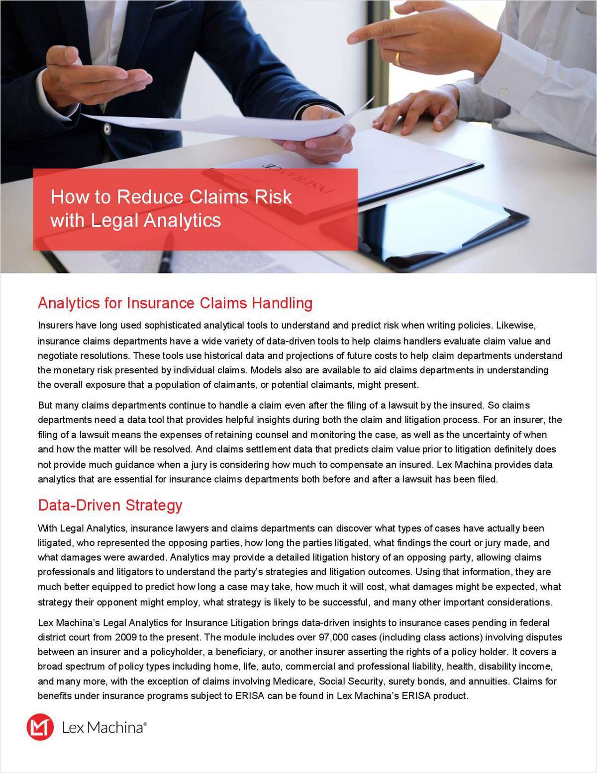How to Reduce Claims Risk with Legal Analytics