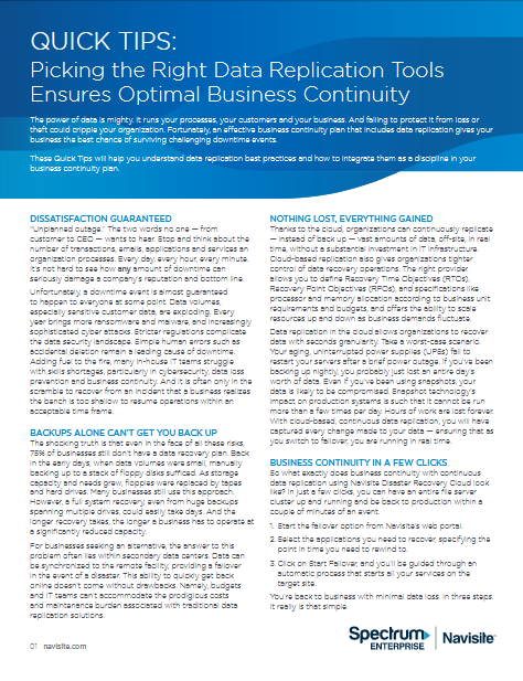 Screenshot 2019 04 12 QuickTips Biz Continuity FINAL pdf - Picking the Right Data Replication Tools  Ensures Optimal Business Continuity