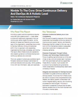 Screenshot 2019 04 16 Forrester Report Nimble to the Core Drive Continuous Delivery and DevOps at a Holistic Level pdf 260x320 - Forrester Report: Nimble to the Core: Drive Continuous Delivery and DevOps at a Holistic Level